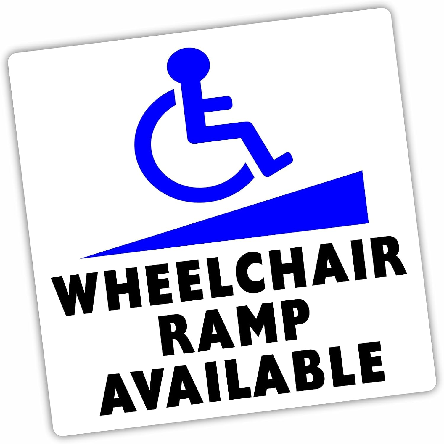 Portable Ramp Available. Sign 1 x D75 Wheelchair Ramp Available Sticker Disabled Sign Car 100mm ...