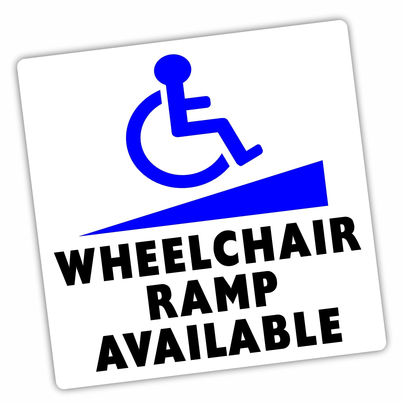 Platinum Place White 1 X D75 Wheelchair Ramp Available Sticker Disabled Sign Car 100Mm External Disability Mobility Notice Self Adhesive Bodywork Outside Window Access Shop Office