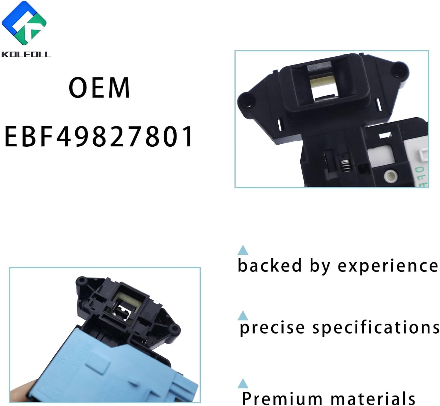 OEM EBF49827801 Washer Door Lock Switch Assembly Compatible with Kenmore LG Replaces 6601ER1004C 6601ER1004E EBF49827802 1268254 PS3533609 AP4998848 EAP3533609