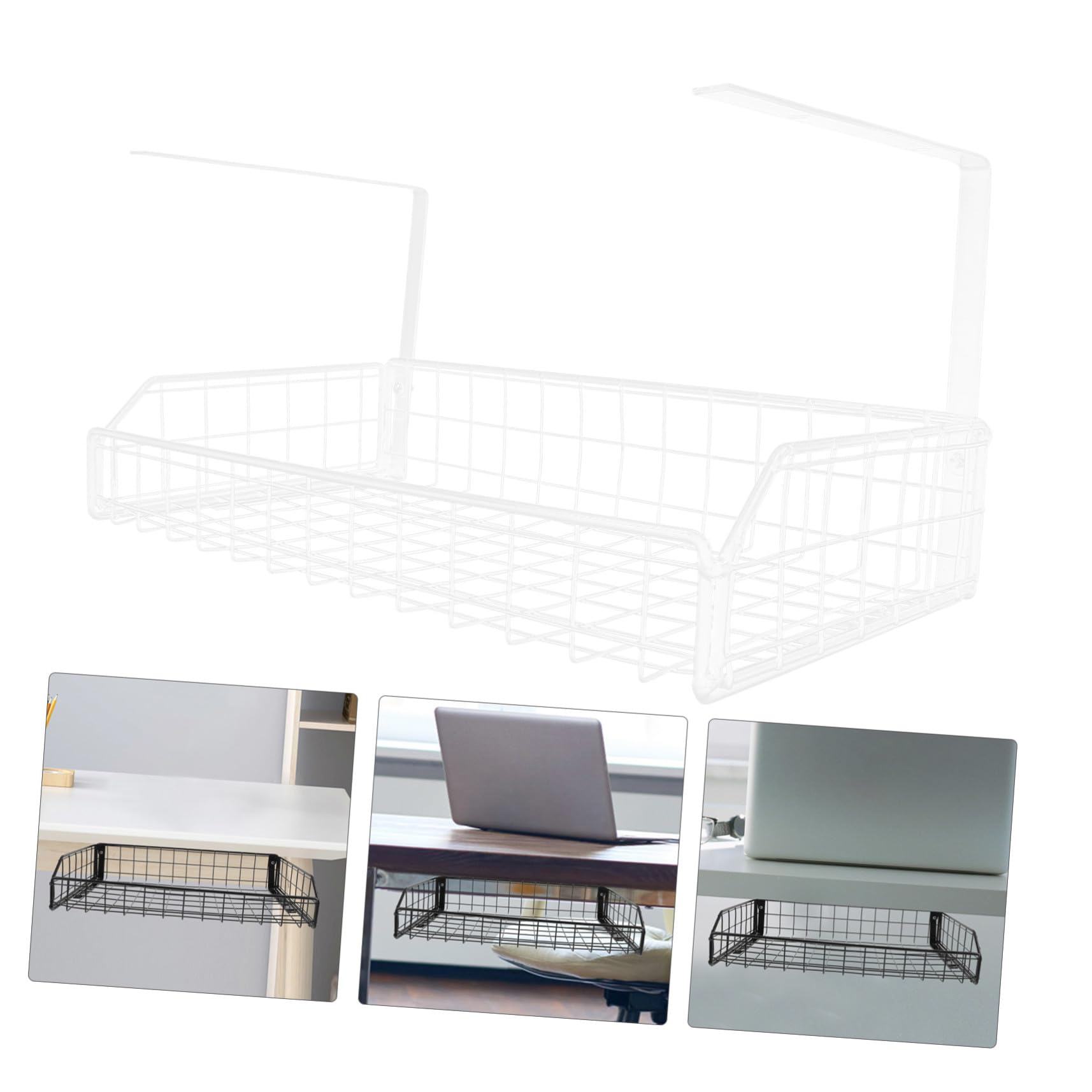 TOYANDONA Organisateur de Câbles sous Bureau Blanc Résistant Support de Rangement Compact et Léger pour Câbles et Chargeurs Installation Facile sans Perçage pour Bureau et Maison