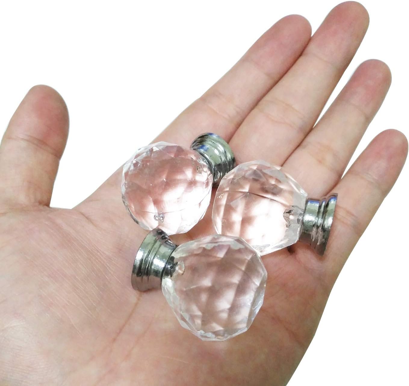 Pack of 10 Acrylic Imitation Diamond Knobs, Handles Pulls for Cabinets, Cupboard Dresser, Drawers, Kitchen Furniture or Kids Room(Crystal)
