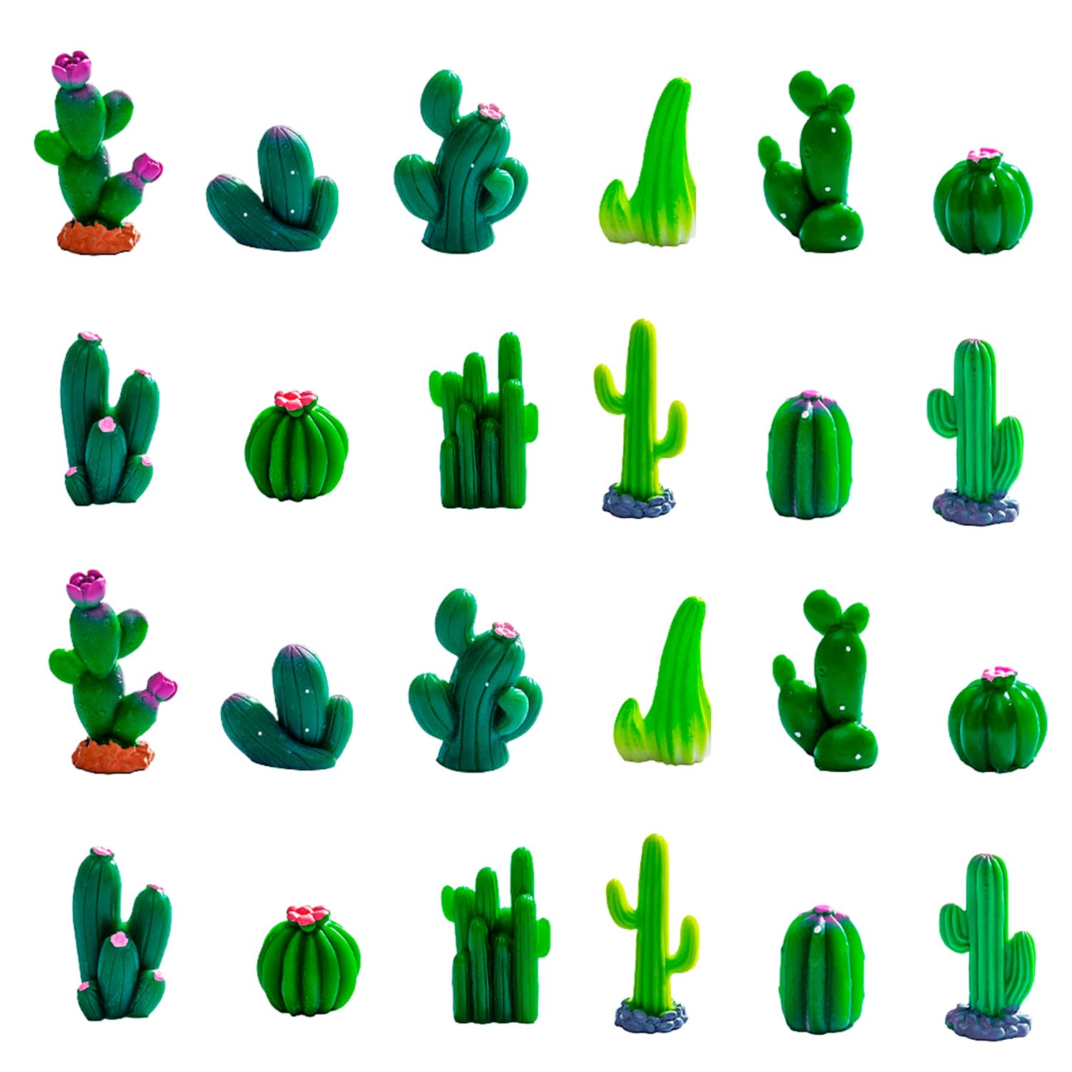 18 PCS Mini Artificial Potted Plants - Resin Tiny Flowers & Cactus For Dollhouse, Fairy Garden, Crafts 6 thumbnail image