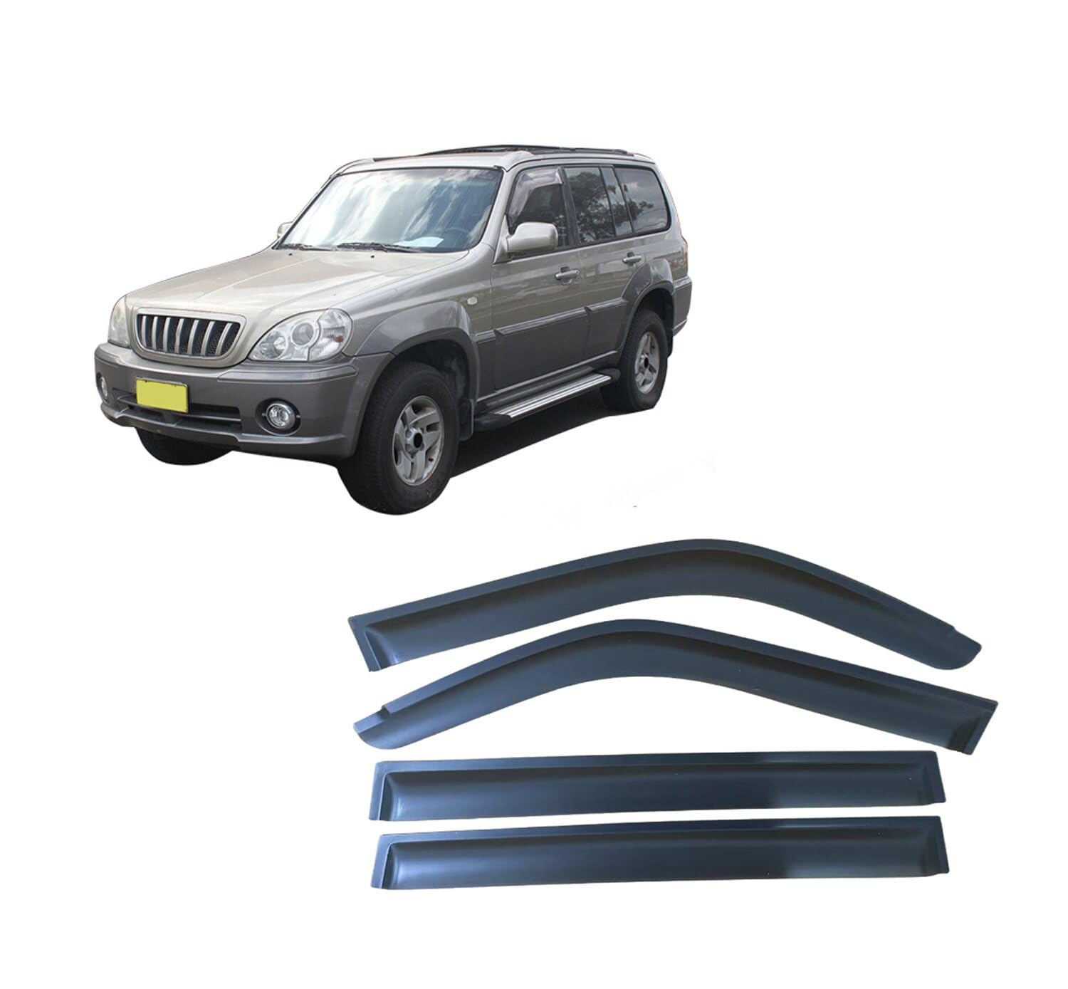 Acwyahso Rain Guards Wind Deflectors for Hyundai Terracan 2001-2006, 4Pcs Vent Visors, Allows Fresh Air & Keeps Rain Out, No-Drill Install