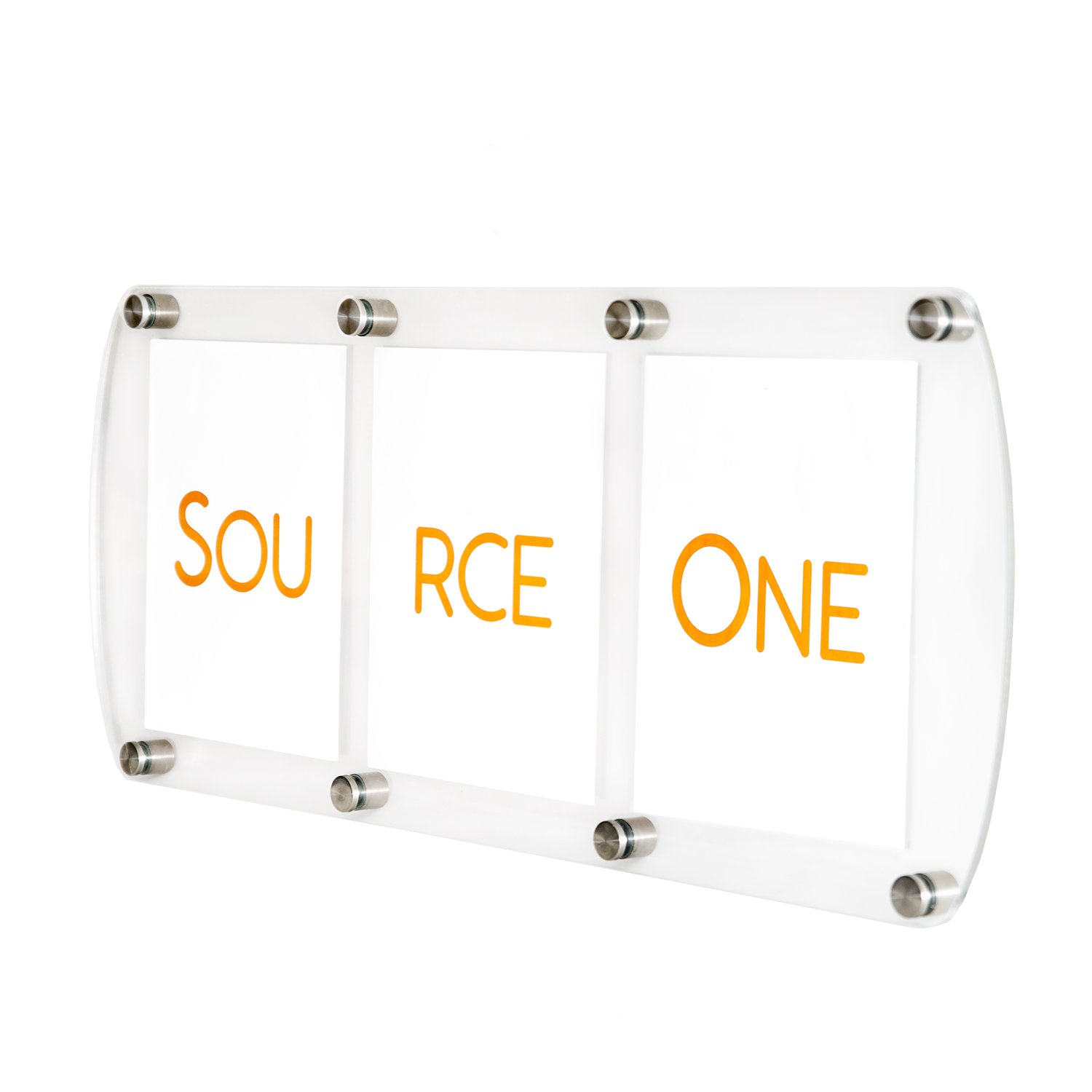 Source One Deluxe - Soportes para letreros de acrílico transparente, 1 cartel, 2 letreros y 3 carteles disponibles (3 carteles, 1 paquete)