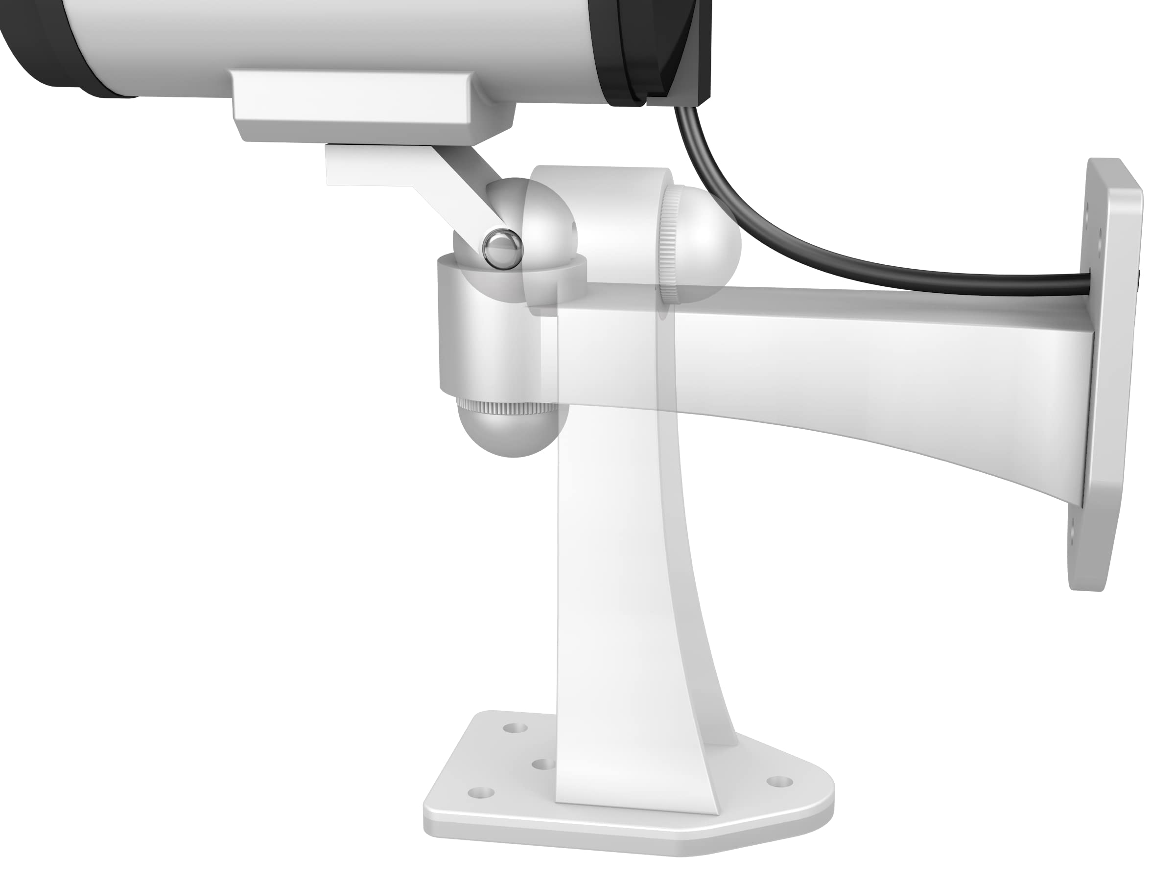 BASI Set di 4 telecamere finte con luce LED lampeggiante | telecamera di sicurezza | telecamera di sorveglianza per interni ed esterni | supporto da parete | senza fili argento | CCTV | 4 pezzi