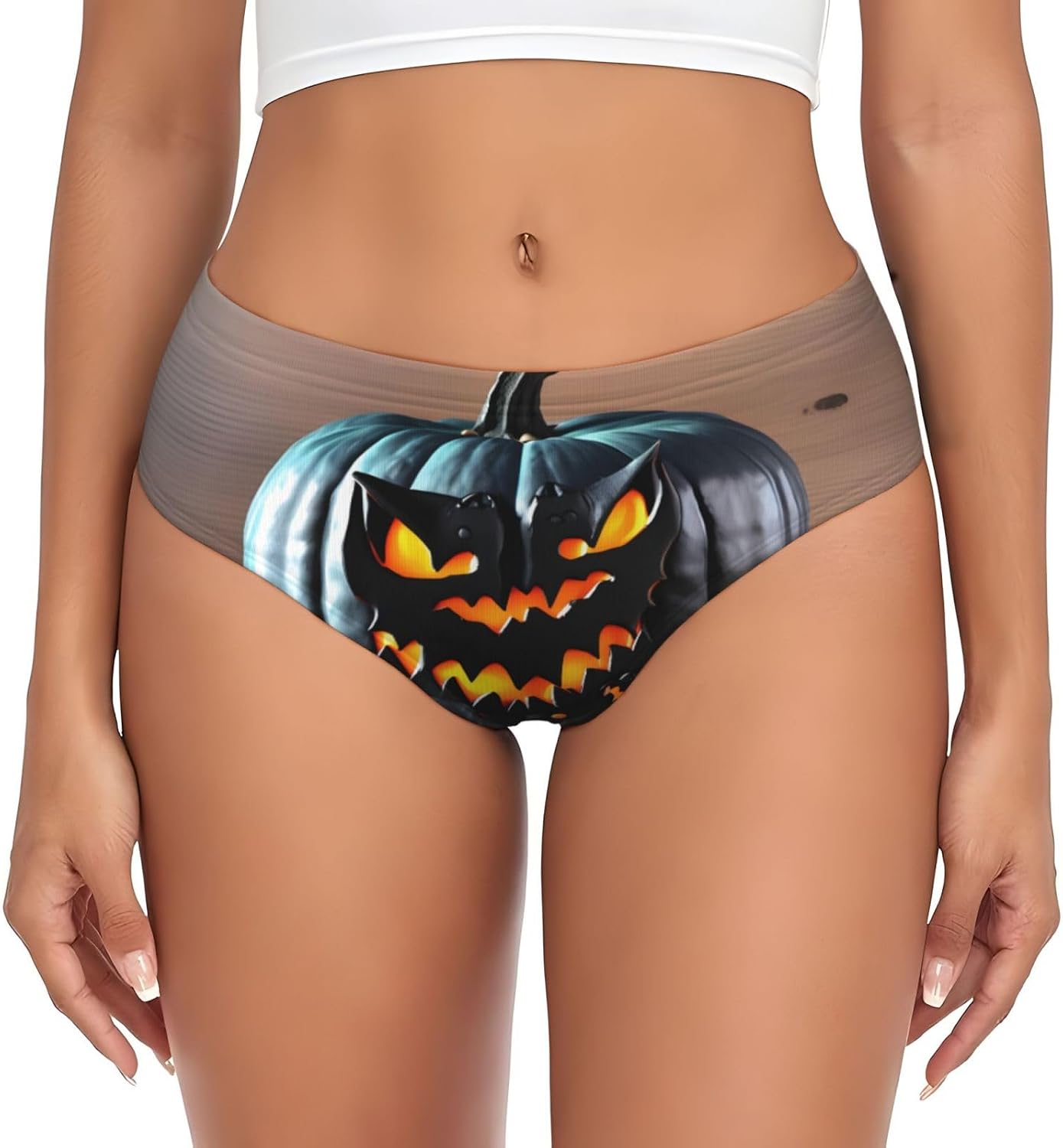 MyPiky halloween Bat Pumpkin Print Women Underwear Briefs Flexibility Panties Softness Breathable Everyday Comfort