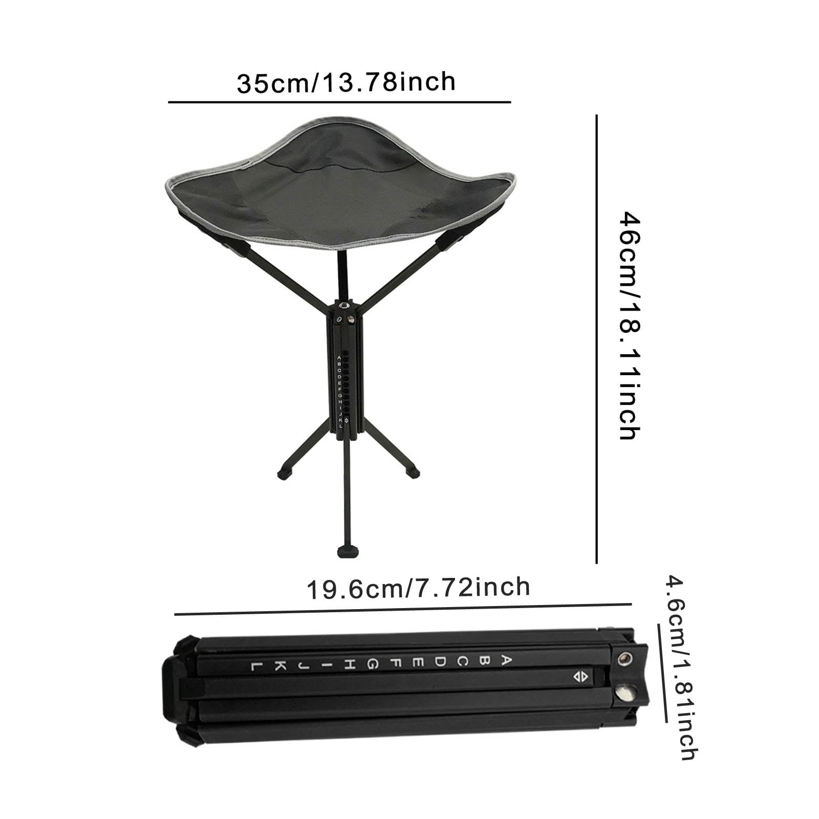 Sgabello da Campeggio Pieghevole, Piccola Sedia in Lega di Alluminio, Sgabello Pieghevole Portatile, treppiede da Pesca per concerti, Schizzi,