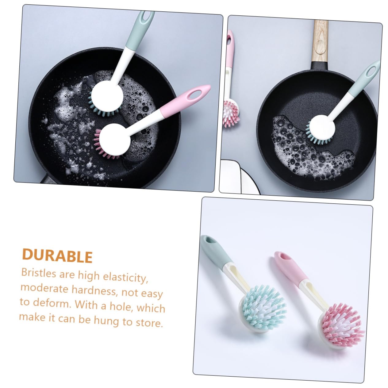 Beavorty 4 Set Di Spazzole Per La Pulizia Dei Piatti Manico Per Spazzola Da Cucina Forte Potere Pulente Multiuso Per Lavello 2 Pezzi*4