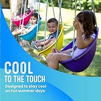 Vista 6 de Swurfer Columpio de coco para niños pequeños, cómodo columpio para bebé al aire libre, arnés de seguridad ajustable de 3 puntos, sistema de bloqueo