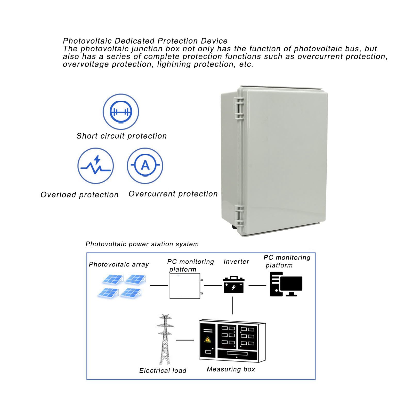 String Control Box IP65 Combiner Box 2 String Solar Disconnect Switch 32A DC1000V With ...