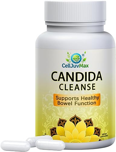 BENIX Candida Cleanse - Suplemento de apoyo intestinal a base de hierbas con orégano, ajenjo y nogal negro  Mezcla de ácido caprílico para el