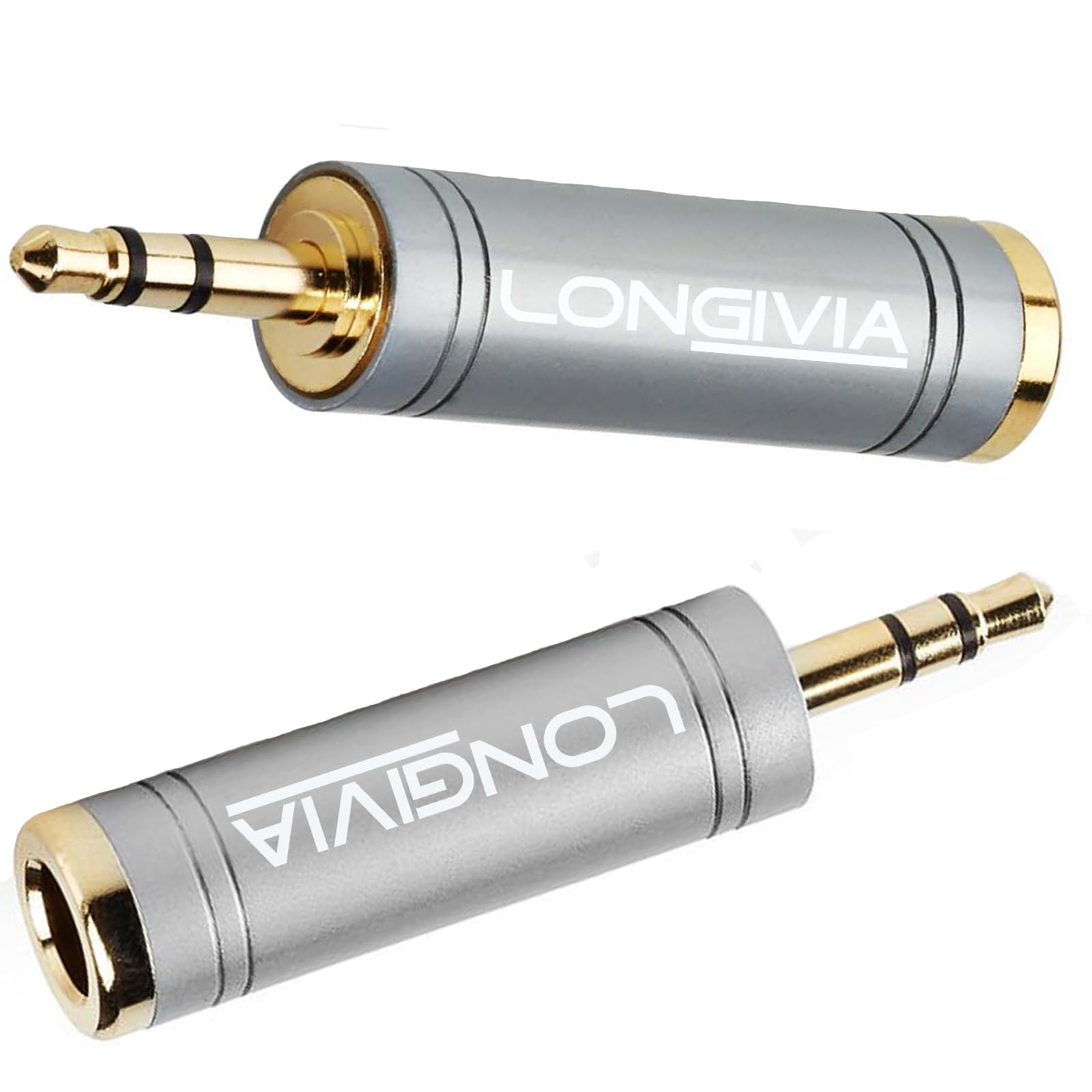 Goobay 11100 Adattatore cuffie; jack AUX da 6 35 mm a 3 5 mm - Spina 6 35 mm (3-pin stereo) > Presa 3 5 mm (3-pin stereo