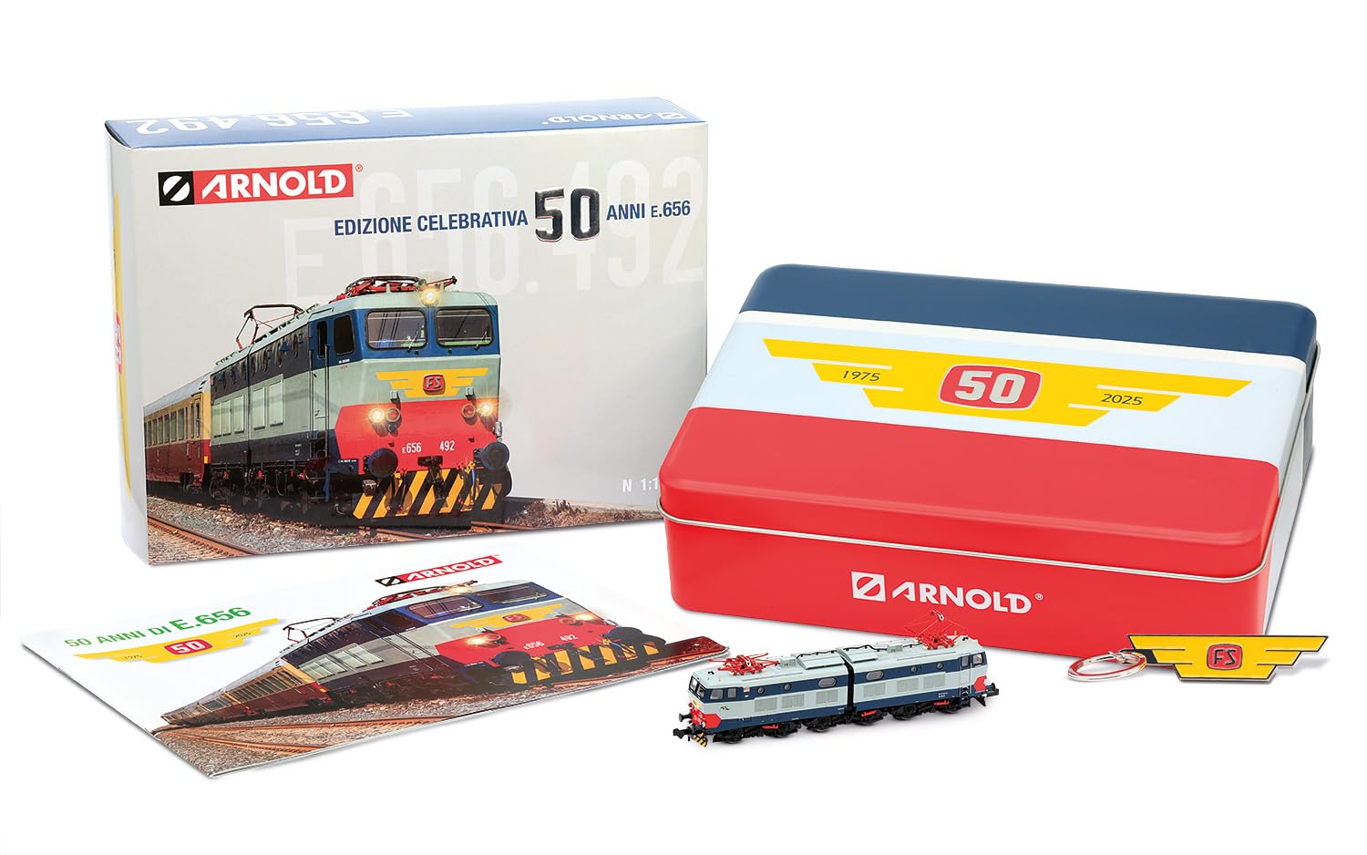 Arnold HN2645 FS, E.656 5a serie, livrea blu/grigio, Fondazione FS, ep. VI – 50 anni di E.656 (1975-2025) Locomotiva - Elettrica