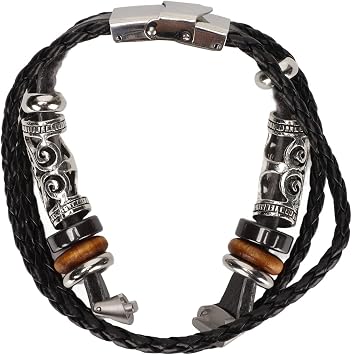 Fitbit Luxe Armband - Replacement Bands, Leather Watch Strap - Vintage Style Black