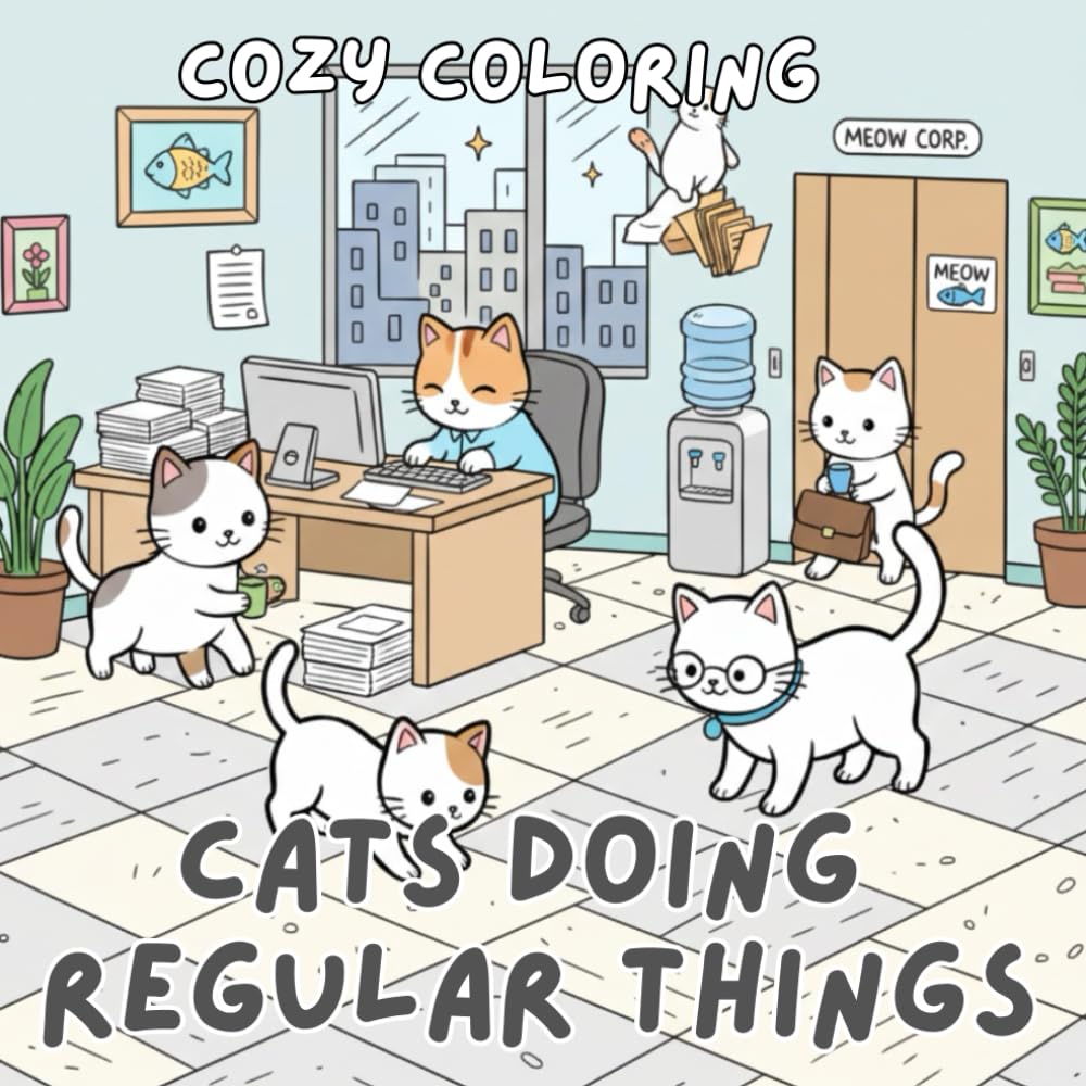 Cozy Coloring Cats Doing Regular Things Coloring Book: A Cozy Cat Coloring Book