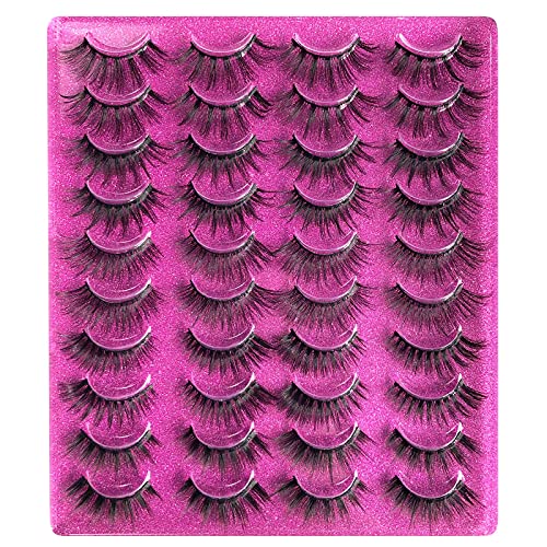 Wispy Mink Lashes IZONI'MME 20 Pairs False Eyelashes Faux Mink Lashes 5 Styles Eye Lashes Sets Pack Lashes Natural Look 16-20MM 3D Mink Lashes