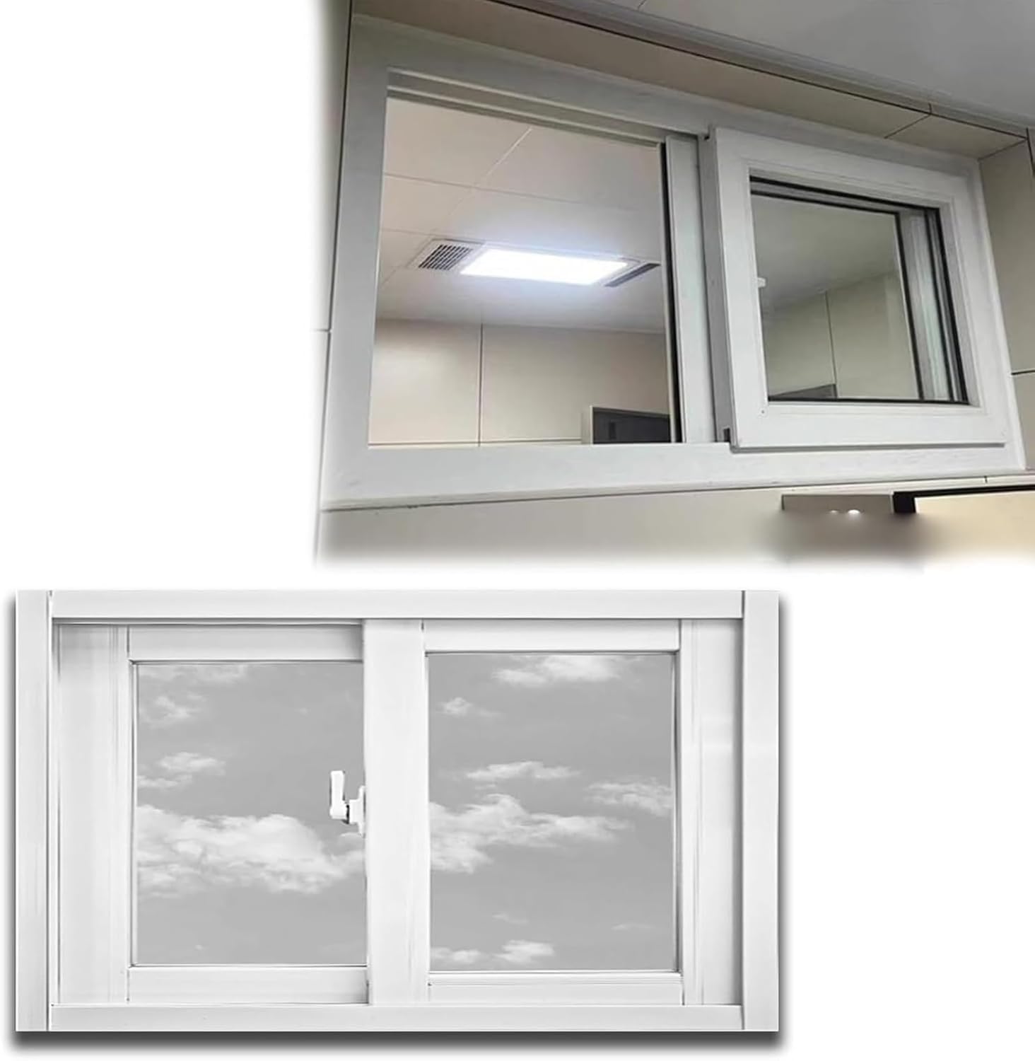 Mobile Home Windows Replacement, White Horizontal Sliding Aluminum Window, Transom Window for Basement, Bathroom, Sheds and Chicken Coops(Size:WxH 24x12in/60x30cm)