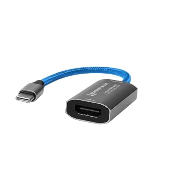 KONDOR BLUE | USB-C to HDMI Capture Card for Live Streaming Video & Audio | Compatible with Zoom, Skype, OBS, ECamm, VLC, YouTube, Facebook, Restream + More | Blue