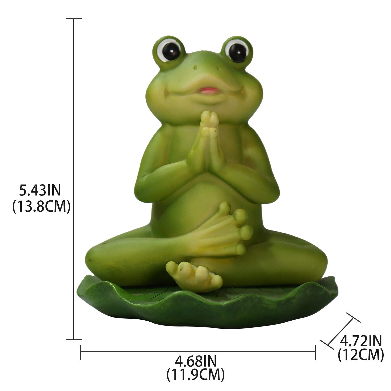 Meditierende Froschfigur Aus Harz – Ca. 15 X 5 X 14,5 Cm | Zen-Garten-Deko Für Innen & Außen | Yoga-Frosch-Skulptur