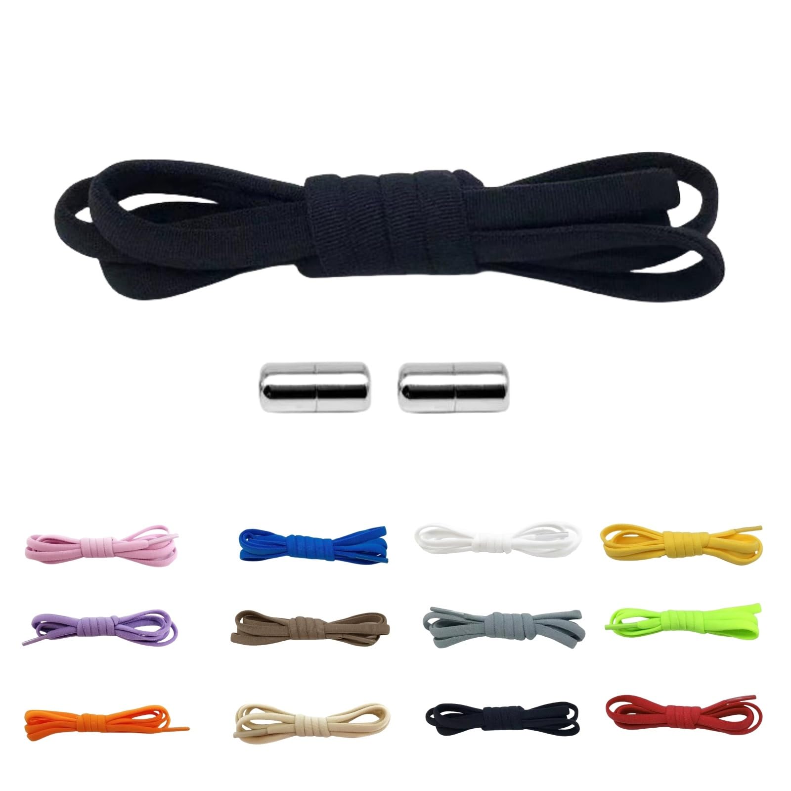 MEIION Lacets élastiques express - Zéro nœud et effort Lacets Élastiques Sans Nœud avec Boucle en Métal, 3/5 Paires pour Chaussures de Sport, Décontractées et Enfants
