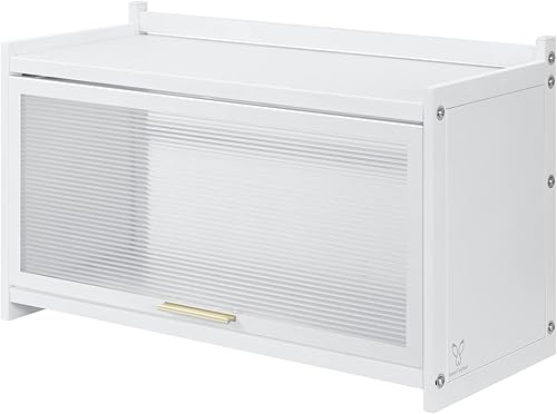 Armario de pared, botiquín de medicina, gabinete de metal con gran capacidad, combina con variedad de decoraciones (24.8 x 10.6 x 13.8 in, blanco)