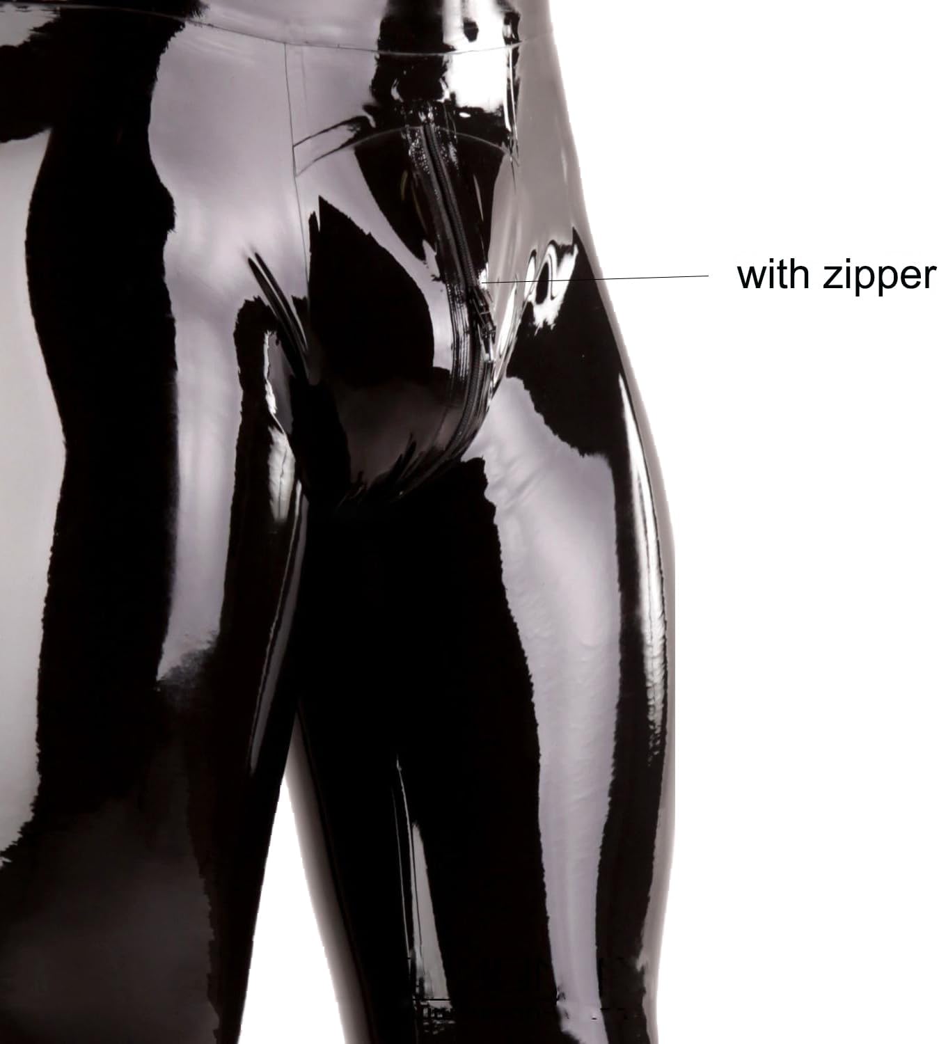 IOKUKI Latex Leggings for Men,Latex Rubber Pants with Zipper at Crotch Handmade with Socks Theme Club Leggings