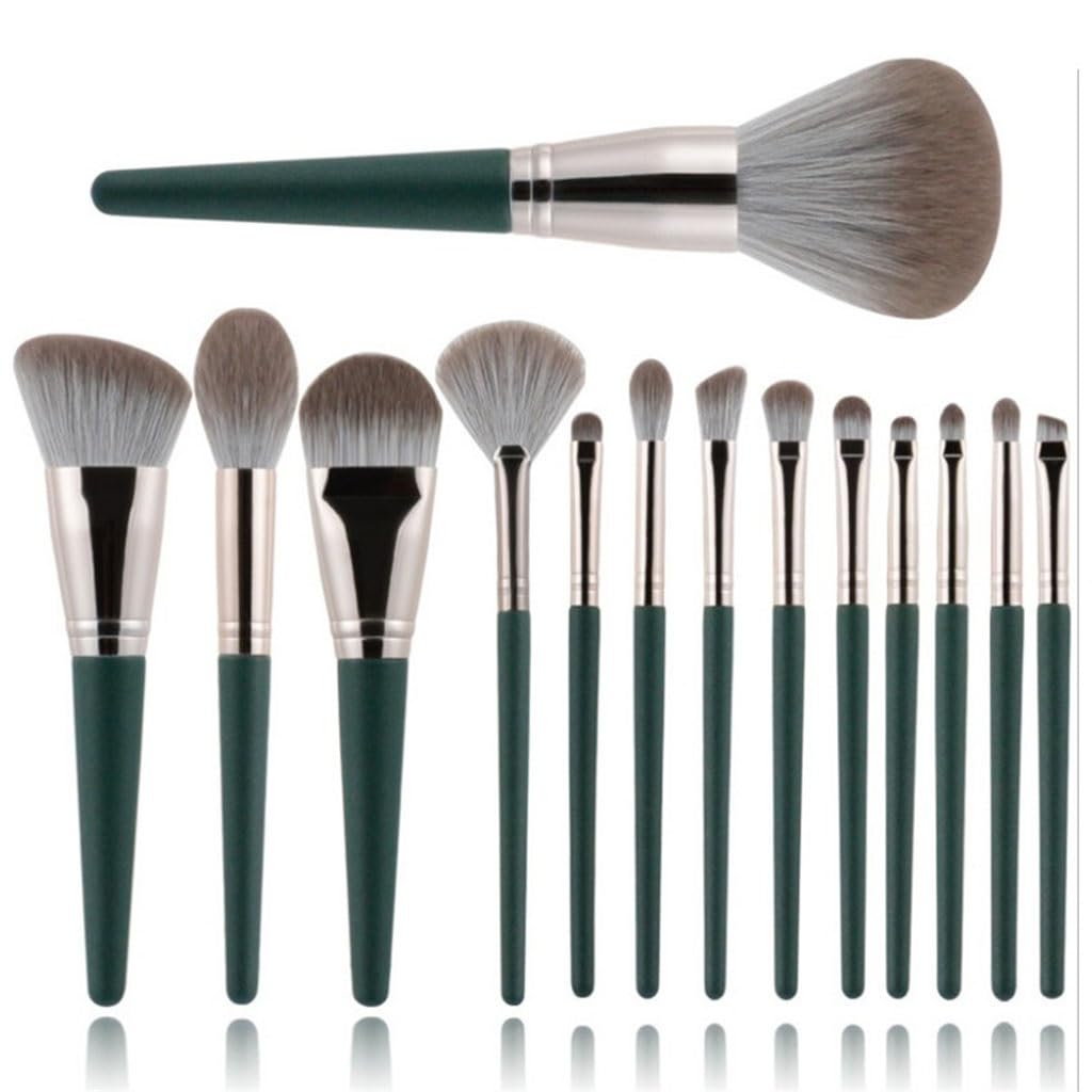 14 szt. Zielona Chmura Zestaw pędzli do makijażu Luźny Puder Blush Foundation pędzle do cieni do powiek Kompletny zestaw