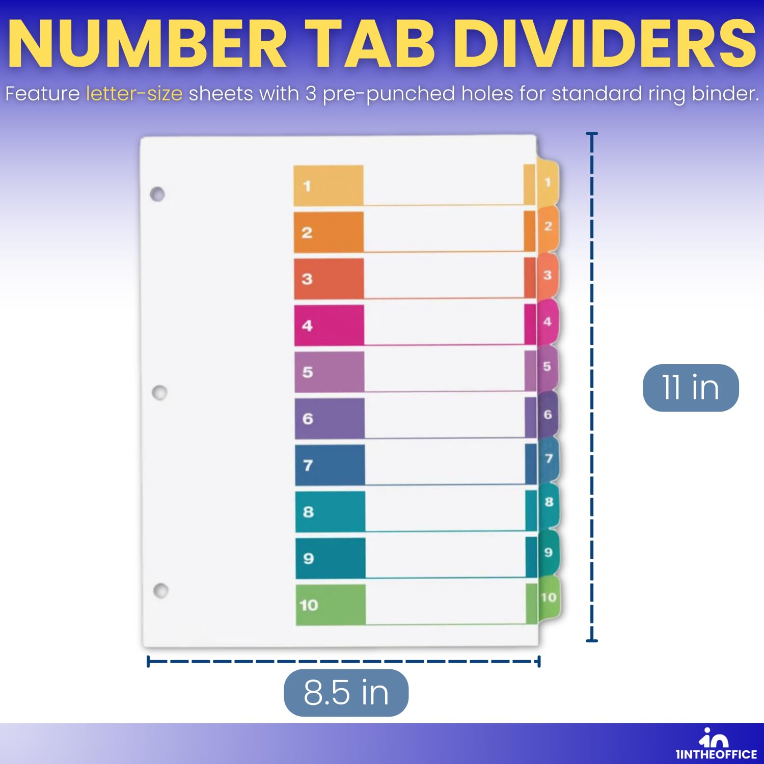 Snapklik.com : 1InTheOffice 3 Ring Binder Dividers