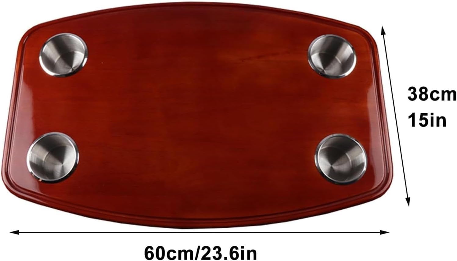 RV Rectangular Table Top, RV Dining Desktop with 4 Cup Holders Stainless Steel, Removable Pontoon Table Top 24x15in, for Yacht, Camper, Marine