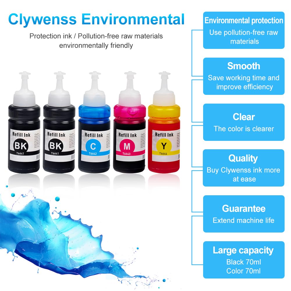 Kit Inchiostri Compatibili Epson 664 - 4 Bottiglie Da 70 Ml (Nero, Ciano, Magenta, Giallo) Per Stampanti Ecotank - Foto 5