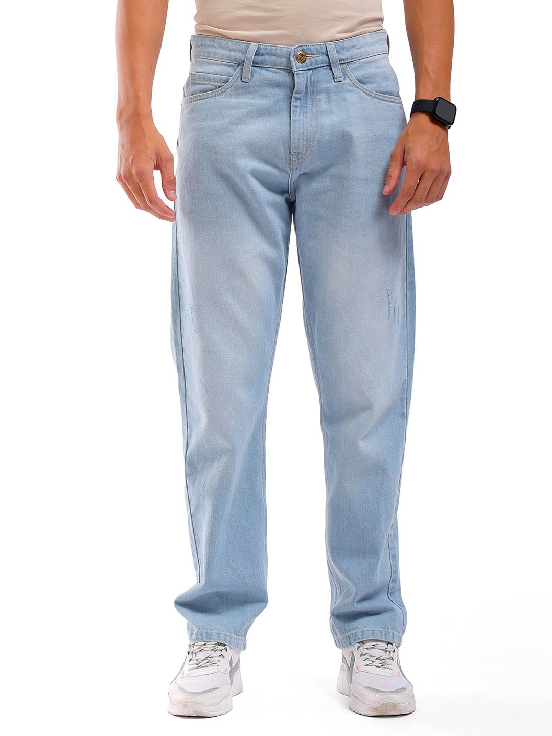 the indian garage co Men's Straight Fit Mid Rise Vintage Solid Mid-Rise Jeans-picture-44