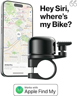 Pro Bicycle Bell with Integrated Tracker for Apple Find My Network, AirTag Alternative