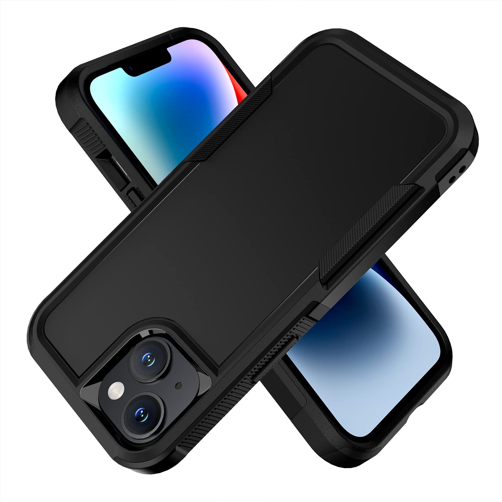 BOJEEL for iPhone 14 Plus Case, Dual Layer Full-Body Shockproof Case Cover Compatiable with iPhone 14 Plus 6.7 inch(Black)