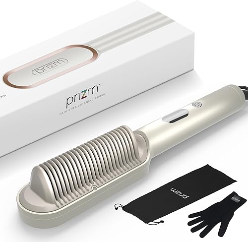 Miniatura 9 de Prizm Cepillo alisador de cabello, calentamiento rápido de 20 segundos, peine alisador de cabello con iones negativos con menos encrespamiento, 4