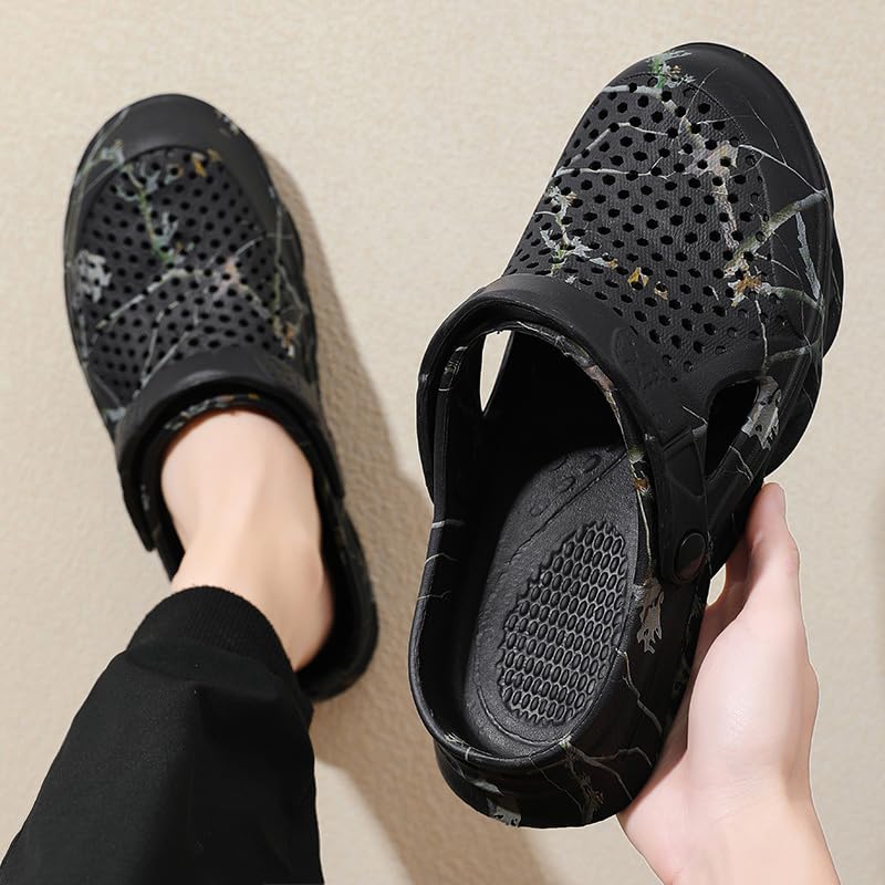 Image of Men's Clog Garden Shoes Adult Mule Outdoor Sports Sandals Summer Water Beach Shoes Casual Comfortable Fashion Breathable Slippers Lightweight