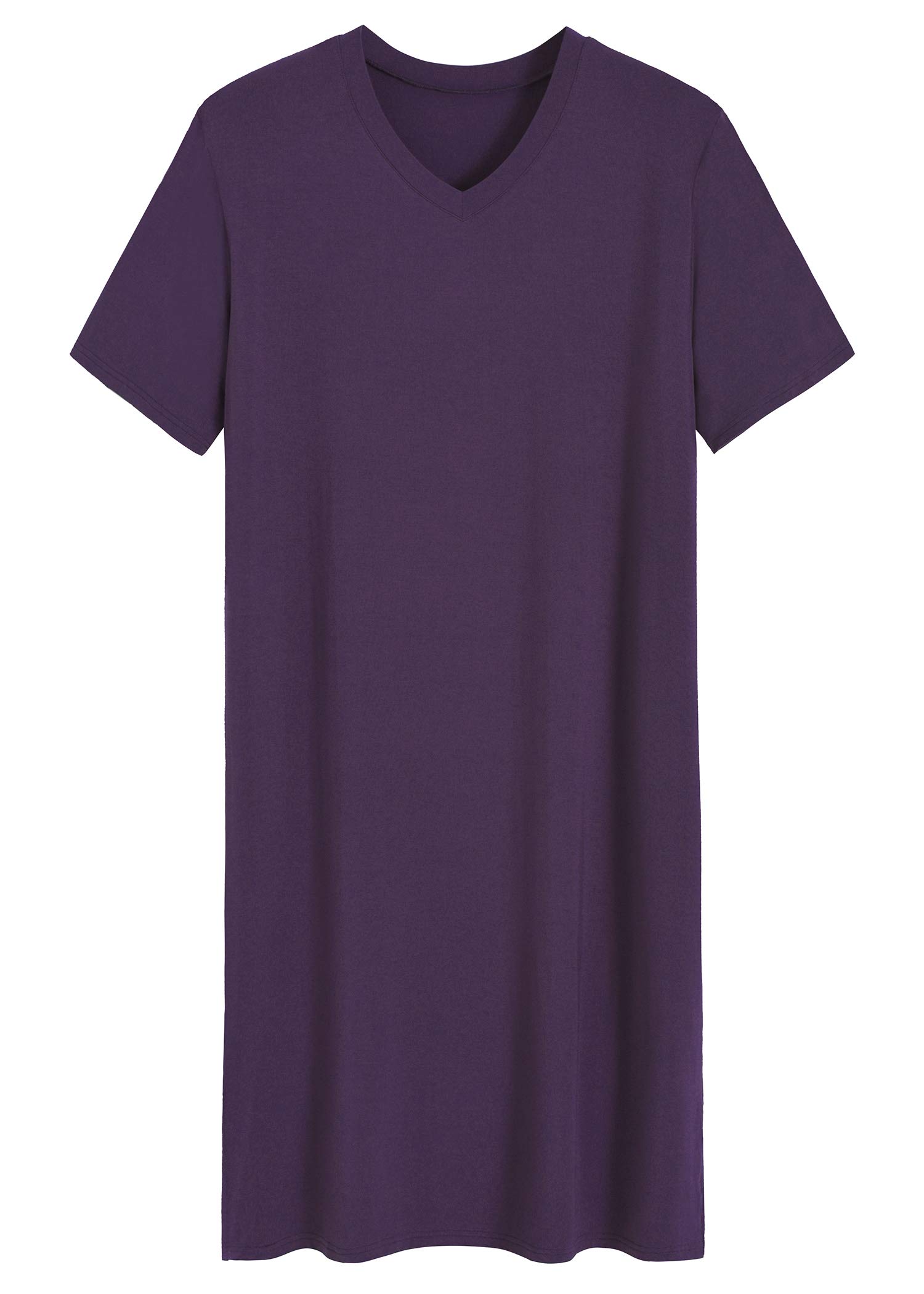 Latuza Men's Viscose Nightshirt Short Sleeves Sleep Shirt