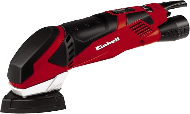 Einhell 4464250 TE-DS 20 E Detail Sander | 200W Triangular Orbital Sander For Wood With Dust Extraction, Soft Start and Variable Speed | Finishing Delta Sander With 10 x Sanding Sheets