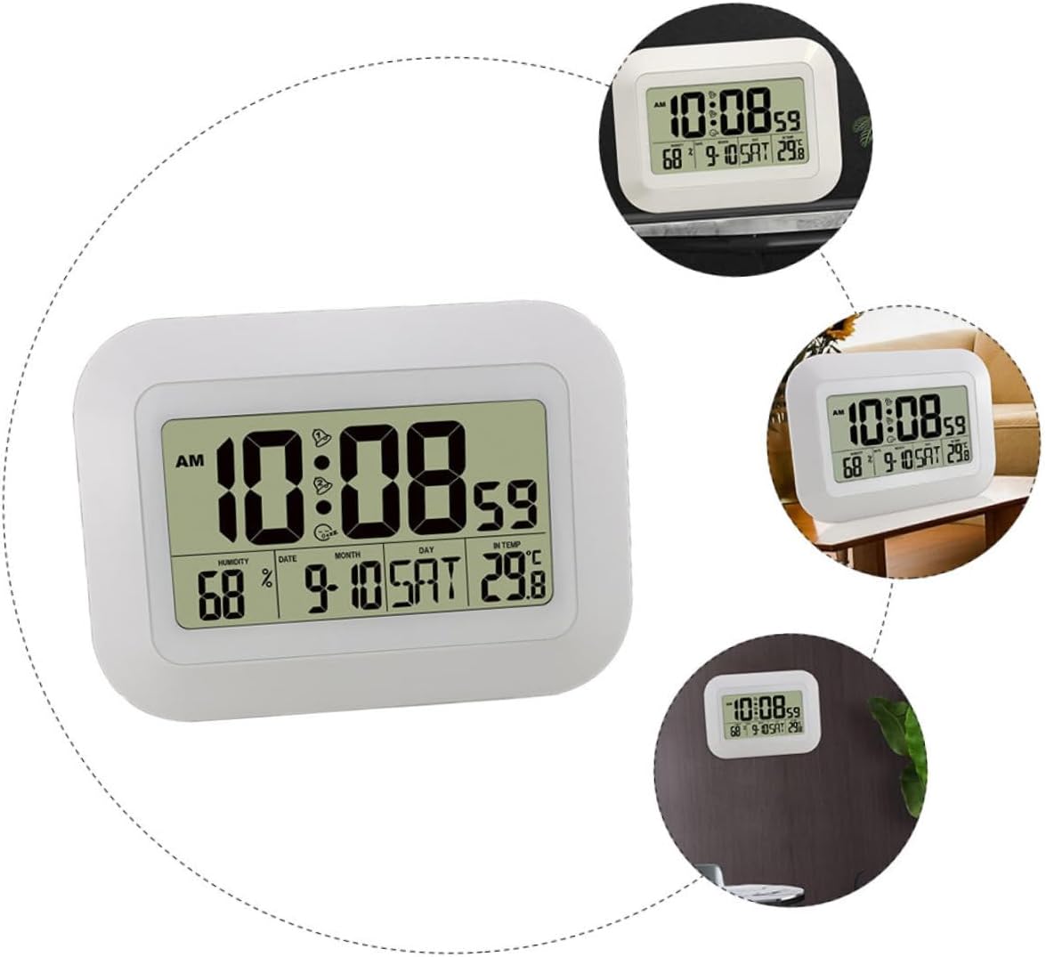 1Pc Multi Function Electronic Alarm Clock with Display Wall Hanging Tabletop Use Temperature Date Features for Home and Office Decor
