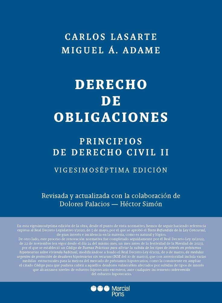 Principios de Derecho Civil. Tomo II: Tomo II. Derecho de obligaciones 27.ª ed. (Manuales Universitarios)