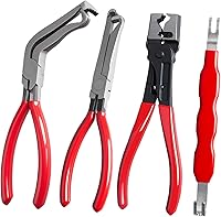WAMEIJU 4-Piece Electrical Disconnect Pliers Set for Cars - Durable Automotive Connector Separator Tools & Hose Clamp Pliers