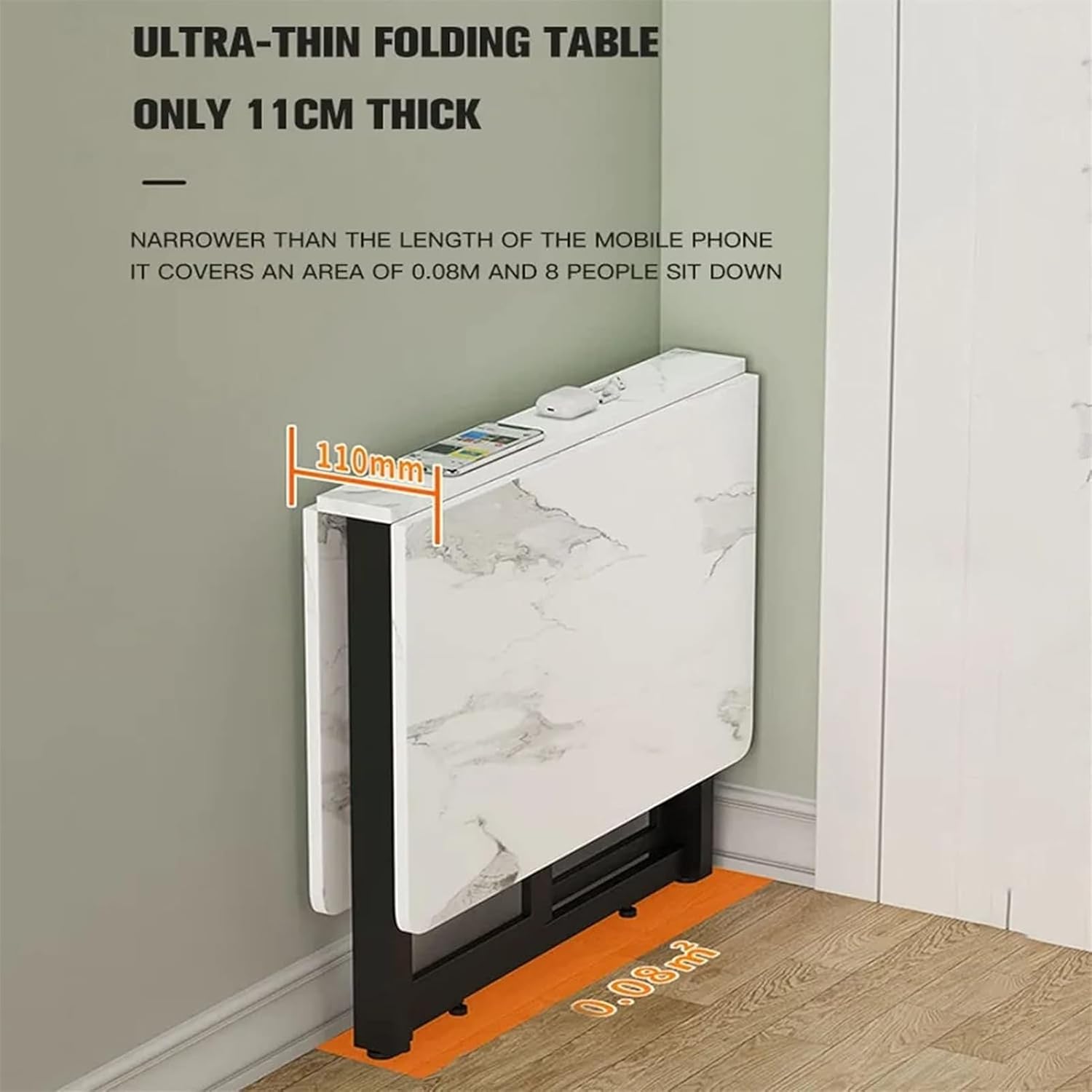 折りたたみダイニングテーブルセット、ダイニングルームテーブル、ドロップリーフ拡張可能な多目的テーブル省スペース、キッチン、ダイニング  折りたたみダイニングテーブル ドロップリーフ付き 2段収納棚 省スペース拡張テーブル キッチン 寝室 リビングルーム 多機能 ...