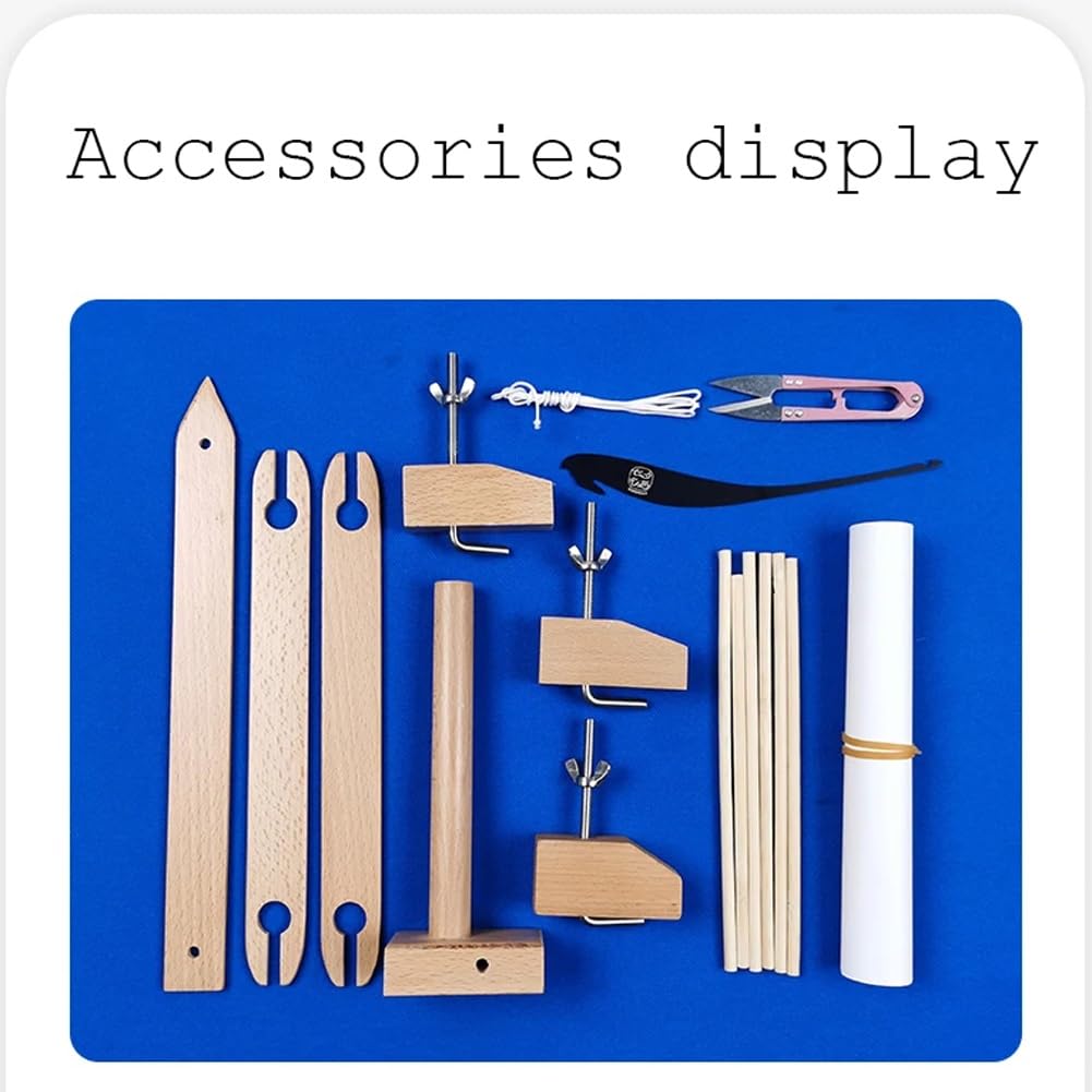 Kit de métier à tisser domestique, machine à tisser multi-artisanat à tricoter à la main, métier à tisser de bureau avec peigne et canette, largeur 20 cm, densité réglable for sièges à thé,sous-verres