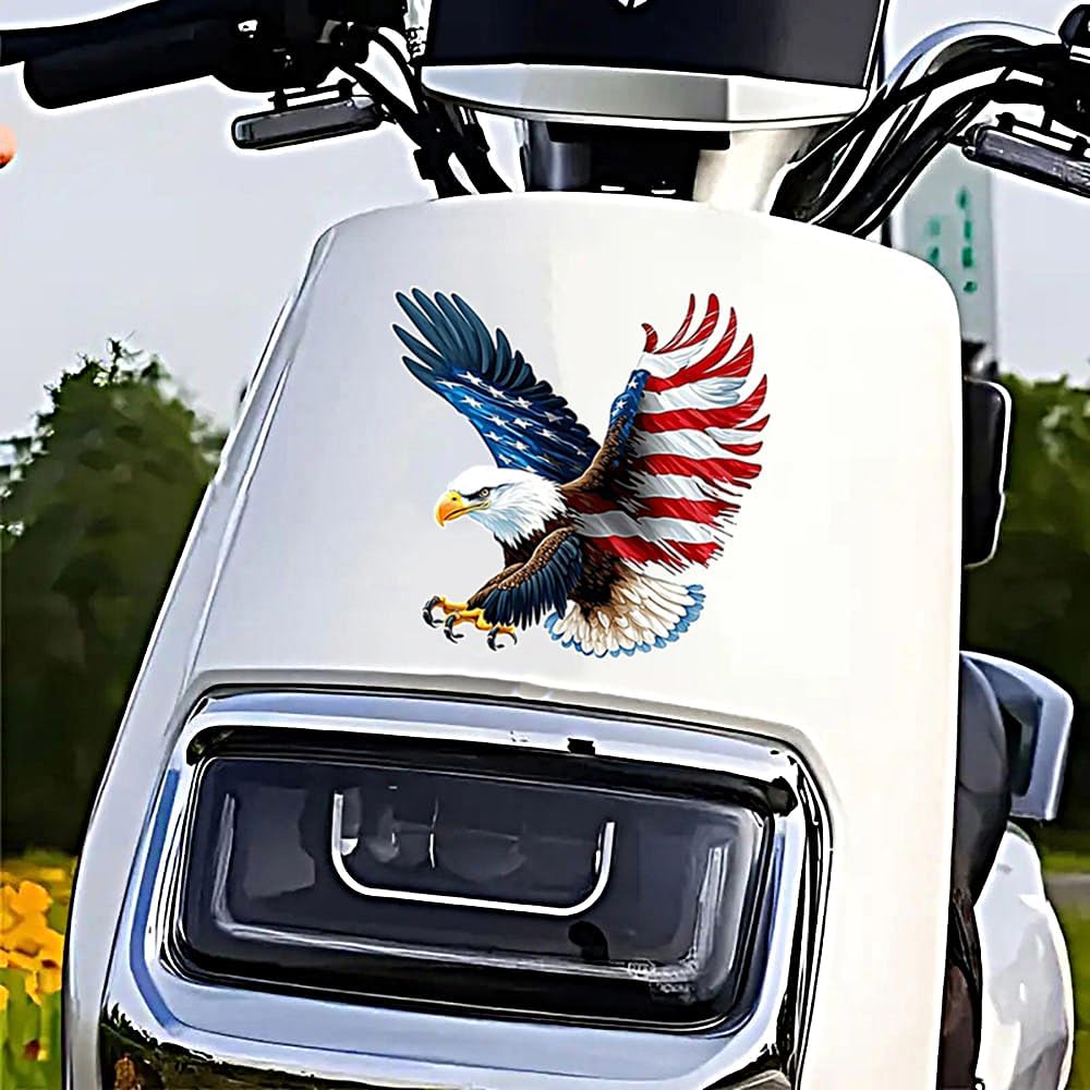2 PCS American Eagle Patriotic Vinyl Decals - Waterproof Removable Stickers for Car Bumper, Truck, Motorcycle - USA Flag Themed Decorative Sticker for Laptop (A-196) - Image 8