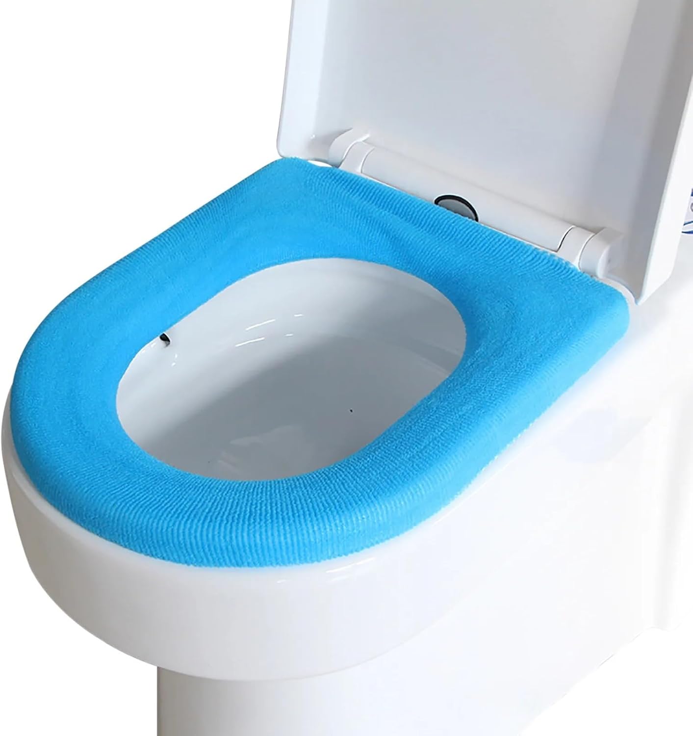 Bathroom Toilet Seat with Handle Closestool Washable Soft Winter Warmer Mat Pad Cushion O-Shape Toilet seat Bidet Covers (Size : Blue)