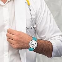 Vista 8 de GOLDEN HOUR Reloj de enfermera impermeable para profesionales médicos, estudiantes, mujeres y hombres, esfera luminosa de fácil lectura, 24 horas
