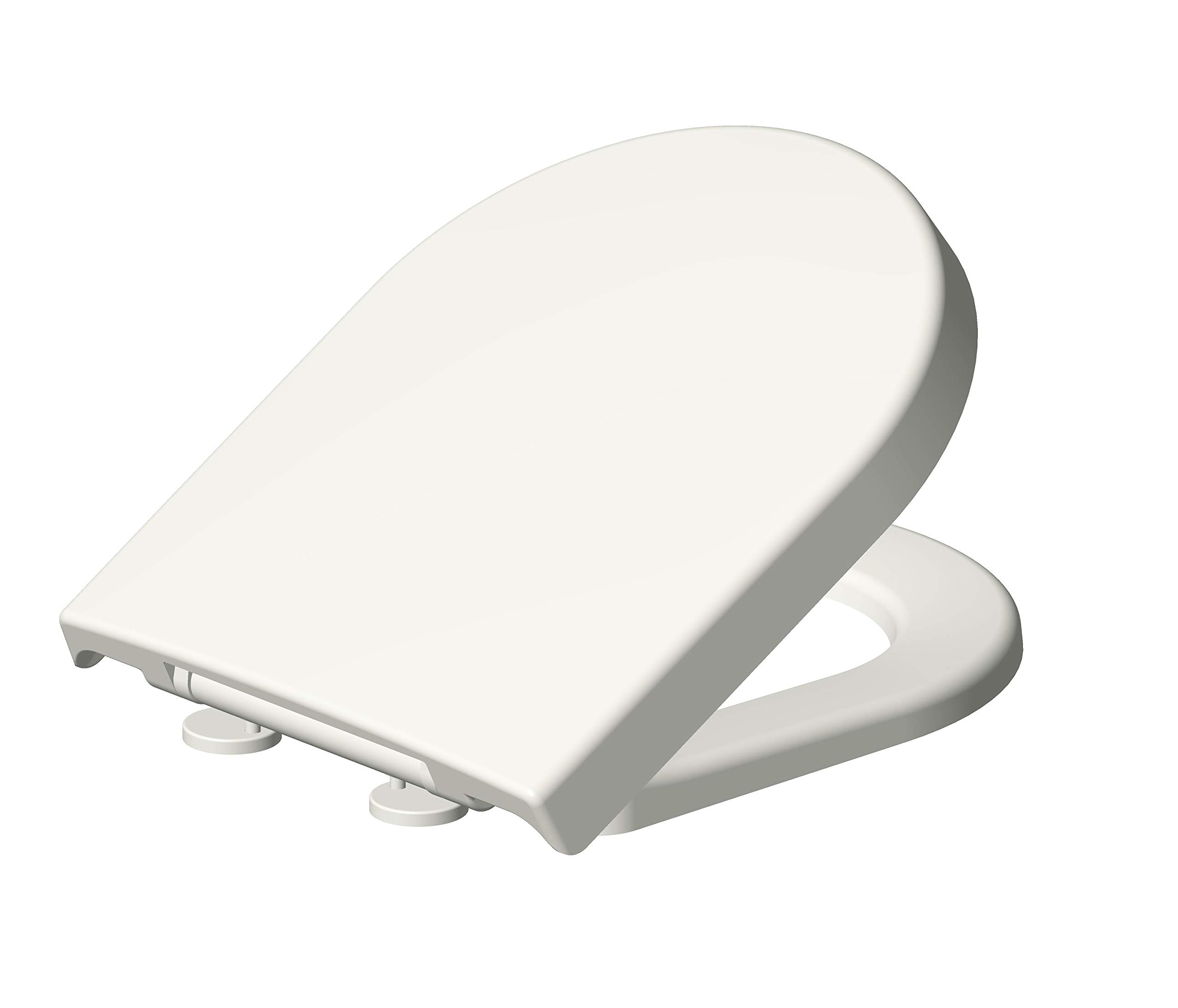 Grünblatt Toilet Seat 515200 Suitable for Villeory & Boch Subway Toilet Seat with Soft-Close Mechanism and Removable for Cleaning Duroplast Material White (Subway Compatible)