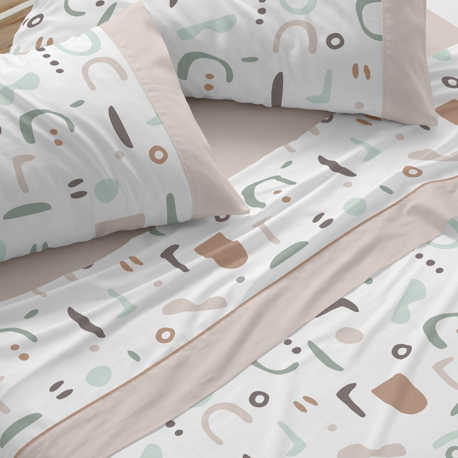 Burrito Blanco | Juego de sábanas | Cama de 135cm. (+Medidas Disponibles) | Diseño 537 | Color Arena (135x190/200cm.)