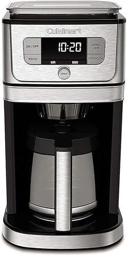 Cuisinart DGB-800 Molienda y Preparación de Rebabas Totalmente Automática, Vidrio de 12 Tazas, Plateado