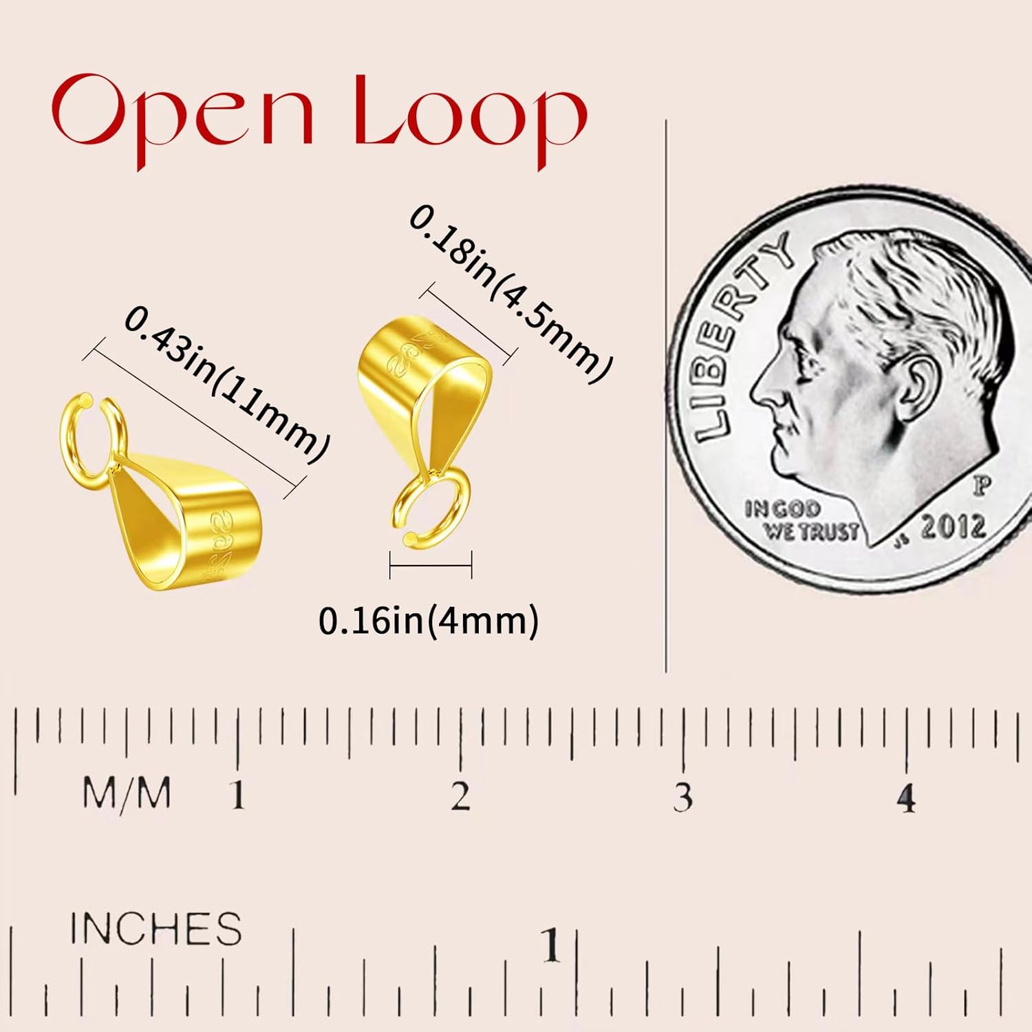 925 Sterling Sier Bails for Jewelry Making with Open Loop,