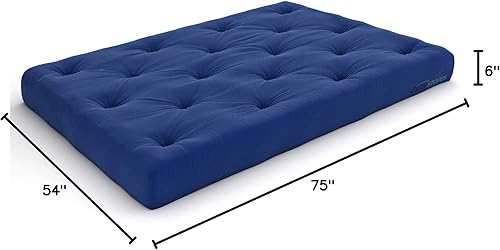 Miniatura 16 de Nirvana Futons Colchón de futón completo de 6 pulgadas, sarga azul marino, fabricado en Estados Unidos Azul marino (Navy Twill),Negro (Black